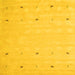 Square Machine Washable Solid Yellow Modern Rug, wshcon891yw
