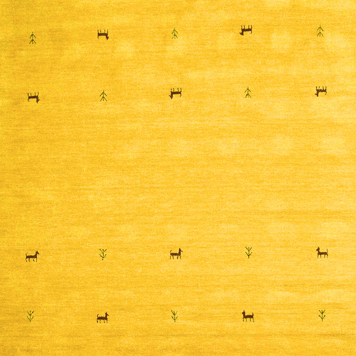 Square Solid Yellow Modern Rug, con891yw