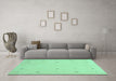 Machine Washable Solid Turquoise Modern Area Rugs in a Living Room,, wshcon891turq