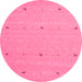 Round Abstract Pink Contemporary Rug, con892pnk