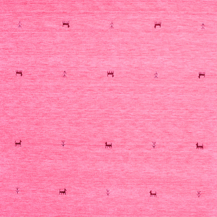 Square Machine Washable Abstract Pink Contemporary Rug, wshcon892pnk