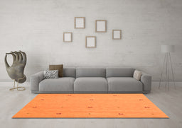 Machine Washable Abstract Orange Contemporary Area Rugs in a Living Room, wshcon892org