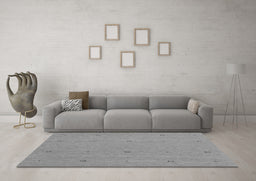 Machine Washable Abstract Gray Contemporary Rug in a Living Room,, wshcon892gry