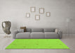 Machine Washable Abstract Green Contemporary Area Rugs in a Living Room,, wshcon892grn