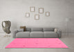 Machine Washable Abstract Pink Contemporary Rug in a Living Room, wshcon892pnk