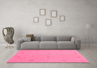 Machine Washable Abstract Pink Contemporary Rug, wshcon892pnk