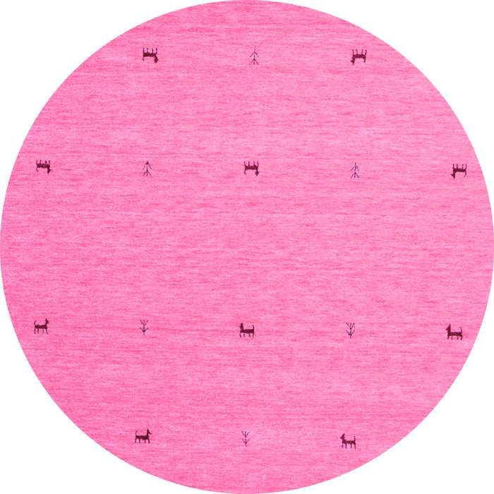 Round Abstract Purple Contemporary Rug, con892pur