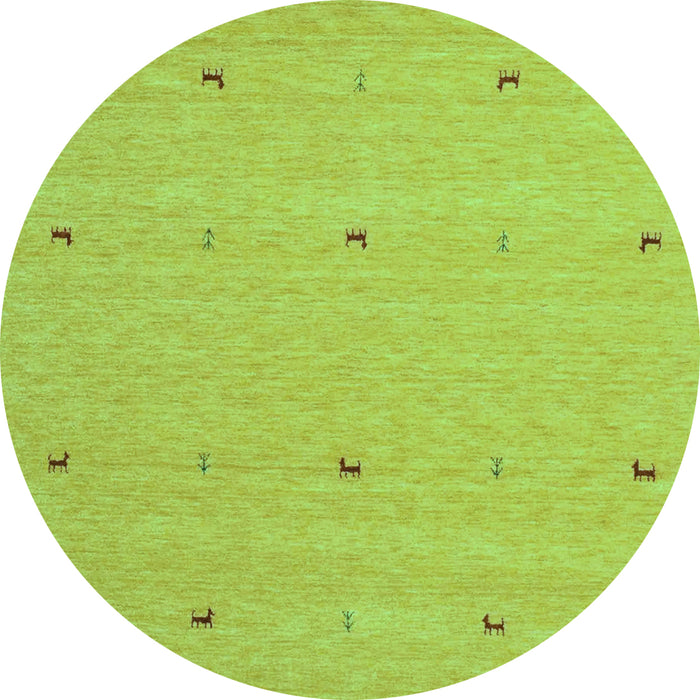 Round Machine Washable Abstract Turquoise Contemporary Area Rugs, wshcon892turq