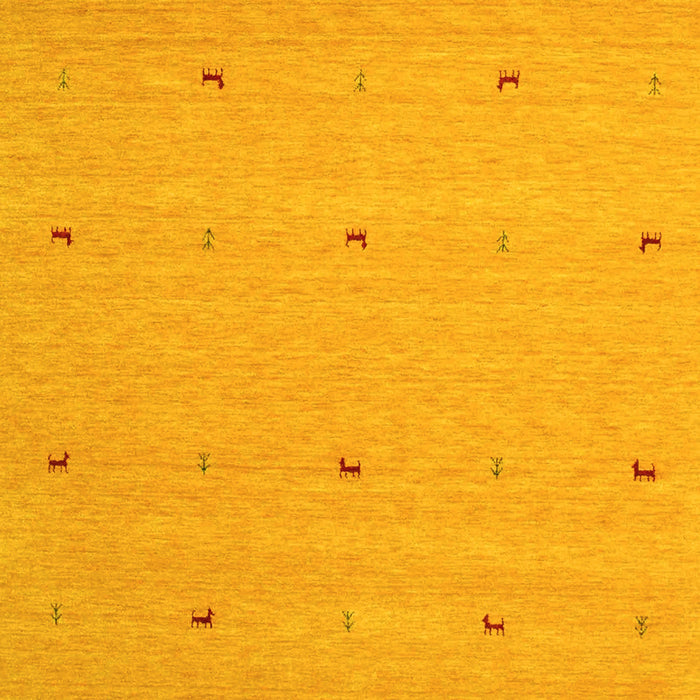 Square Machine Washable Abstract Yellow Contemporary Rug, wshcon892yw