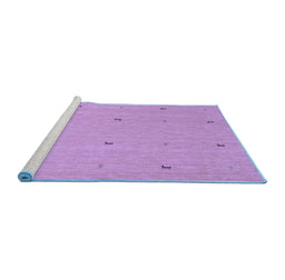 Sideview of Machine Washable Abstract Blue Contemporary Rug, wshcon892blu