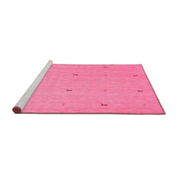 Sideview of Machine Washable Abstract Pink Contemporary Rug, wshcon892pnk