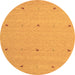 Round Abstract Brown Contemporary Rug, con892brn