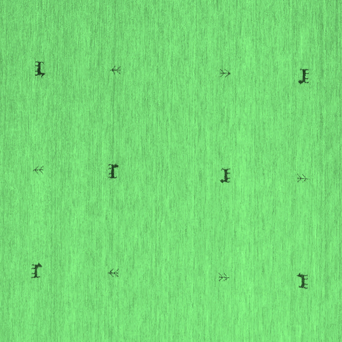 Machine Washable Abstract Emerald Green Contemporary Area Rugs, wshcon892emgrn