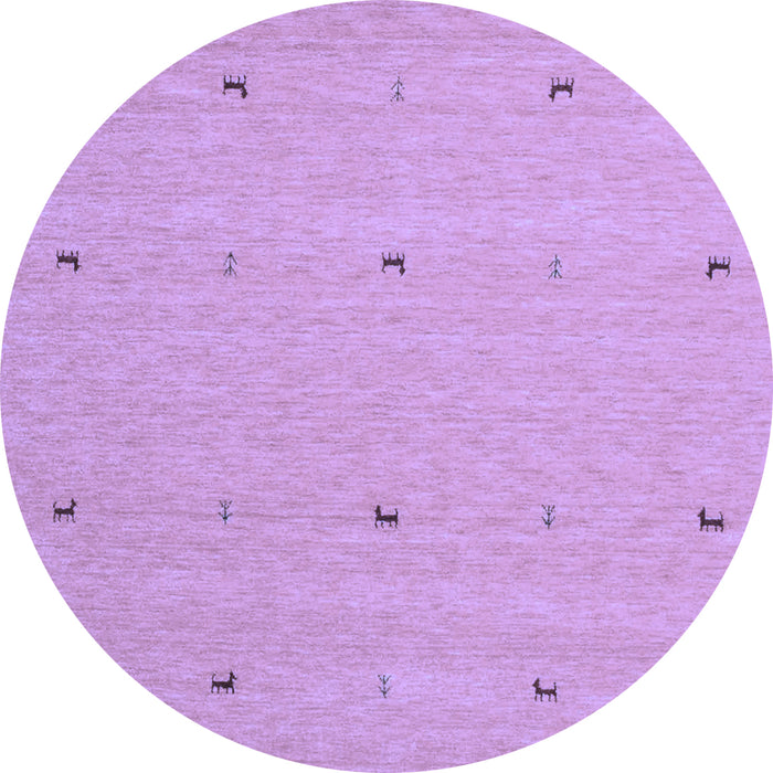 Round Abstract Blue Contemporary Rug, con892blu