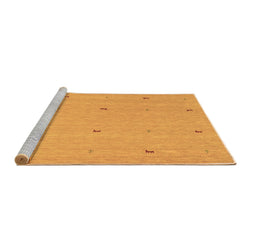 Sideview of Machine Washable Abstract Brown Contemporary Rug, wshcon892brn