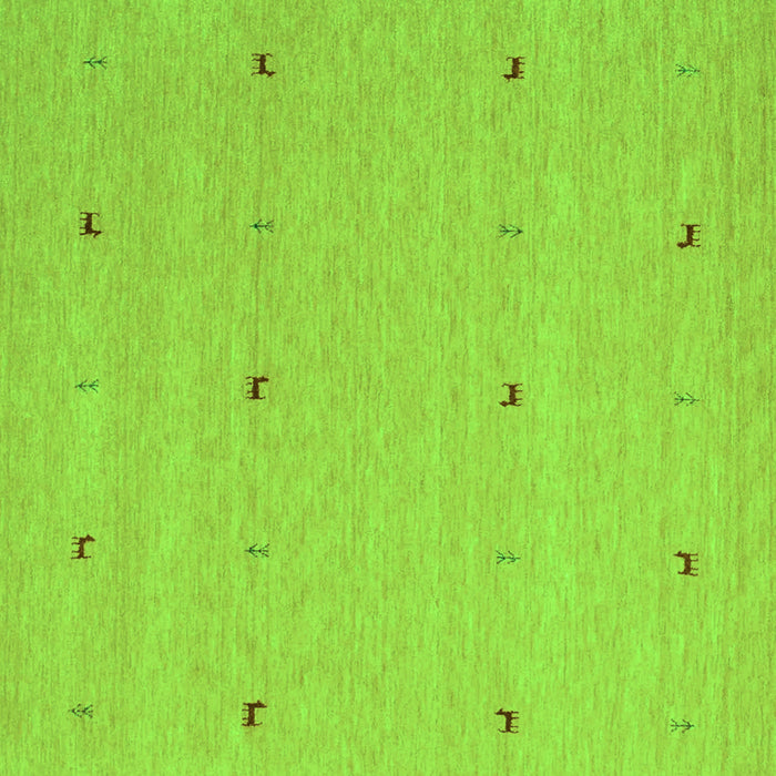 Round Machine Washable Abstract Green Contemporary Area Rugs, wshcon892grn