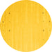 Round Solid Yellow Modern Rug, con893yw