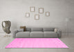 Machine Washable Solid Pink Modern Rug in a Living Room, wshcon893pnk