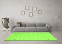 Machine Washable Solid Green Modern Rug, wshcon893grn