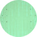 Round Solid Turquoise Modern Rug, con893turq