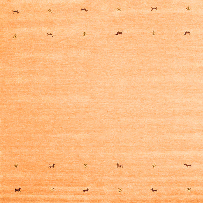 Round Machine Washable Solid Orange Modern Area Rugs, wshcon893org