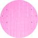 Round Solid Pink Modern Rug, con893pnk