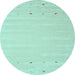 Round Solid Light Blue Modern Rug, con893lblu