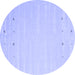 Round Solid Blue Modern Rug, con893blu