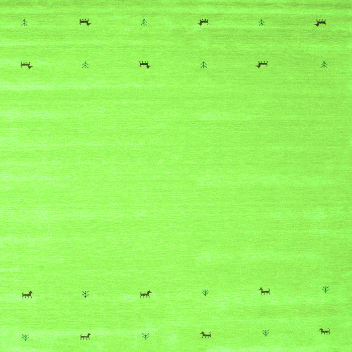 Serging Thickness of Solid Green Modern Rug, con893grn