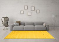 Machine Washable Solid Yellow Modern Rug, wshcon893yw