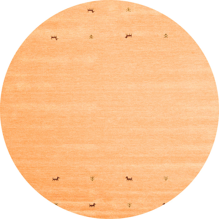 Square Solid Orange Modern Rug, con893org