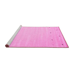 Sideview of Machine Washable Solid Pink Modern Rug, wshcon893pnk