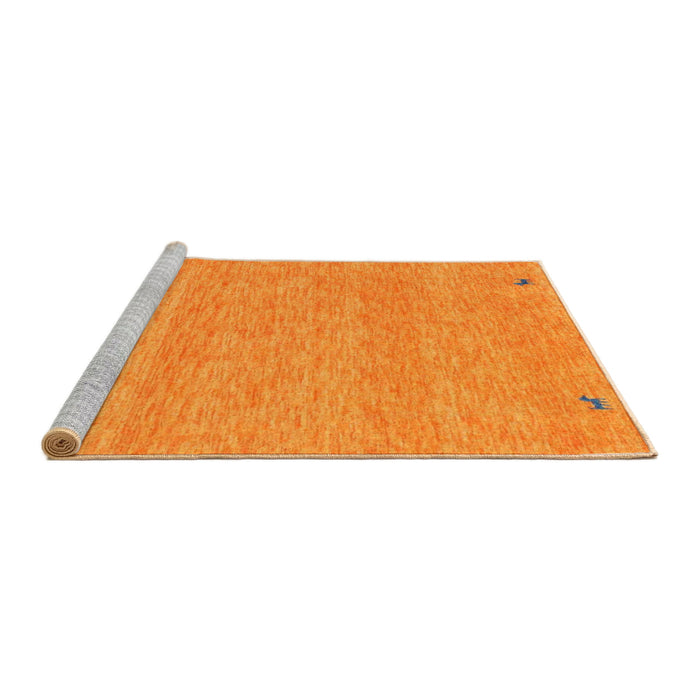 Serging Thickness of Machine Washable Contemporary Dark Orange Rug, wshcon894
