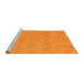 Serging Thickness of Machine Washable Contemporary Dark Orange Rug, wshcon894