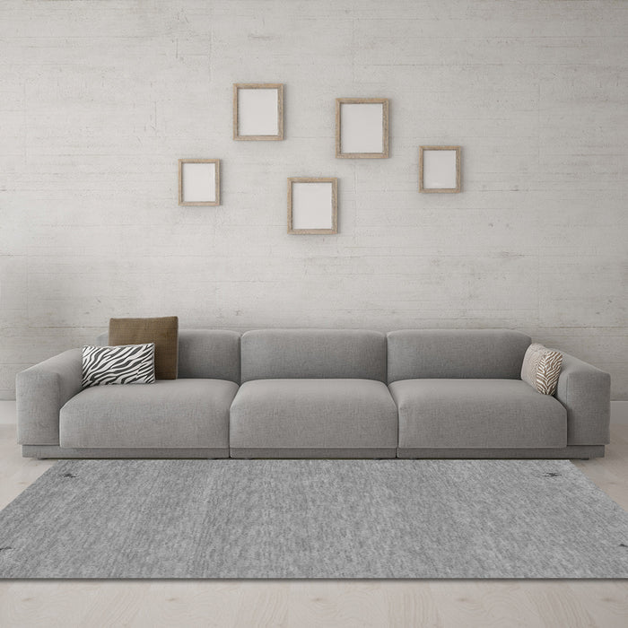 Machine Washable Abstract Gray Contemporary Rug in a Living Room,, wshcon894gry