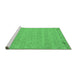 Sideview of Machine Washable Abstract Emerald Green Contemporary Area Rugs, wshcon894emgrn