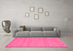 Machine Washable Abstract Pink Contemporary Rug in a Living Room, wshcon894pnk