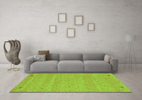 Machine Washable Abstract Green Contemporary Rug, wshcon894grn