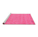 Sideview of Machine Washable Abstract Pink Contemporary Rug, wshcon894pnk