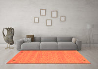 Machine Washable Abstract Orange Contemporary Rug, wshcon894org
