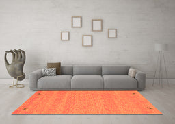 Machine Washable Abstract Orange Contemporary Area Rugs in a Living Room, wshcon894org