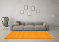 Machine Washable Abstract Yellow Contemporary Rug, wshcon894yw