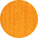 Round Abstract Yellow Contemporary Rug, con894yw