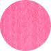 Round Abstract Pink Contemporary Rug, con894pnk