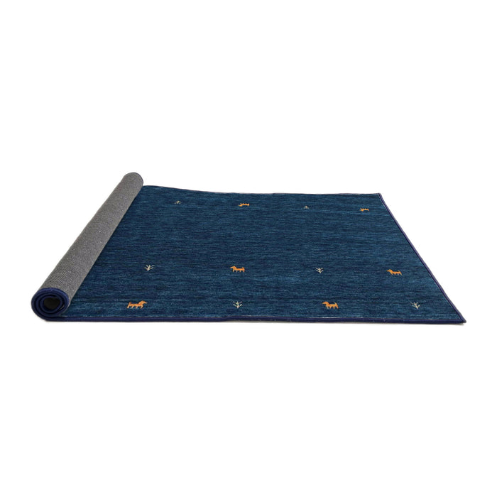 Thickness of Contemporary Blue Modern Rug, con895
