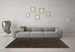 Machine Washable Abstract Brown Contemporary Rug in a Living Room,, wshcon895brn