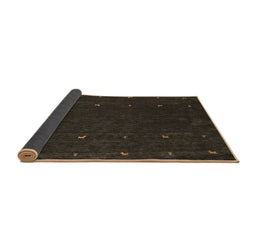 Sideview of Abstract Brown Contemporary Rug, con895brn