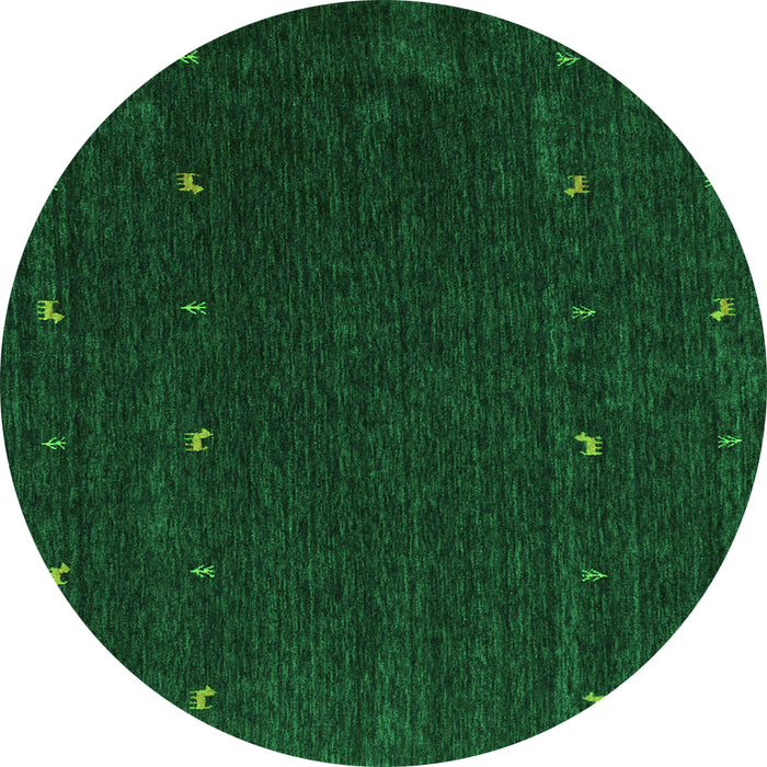 Machine Washable Abstract Green Contemporary Area Rugs, wshcon895grn