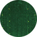 Machine Washable Abstract Green Contemporary Area Rugs, wshcon895grn