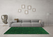 Machine Washable Abstract Green Contemporary Area Rugs in a Living Room,, wshcon895grn